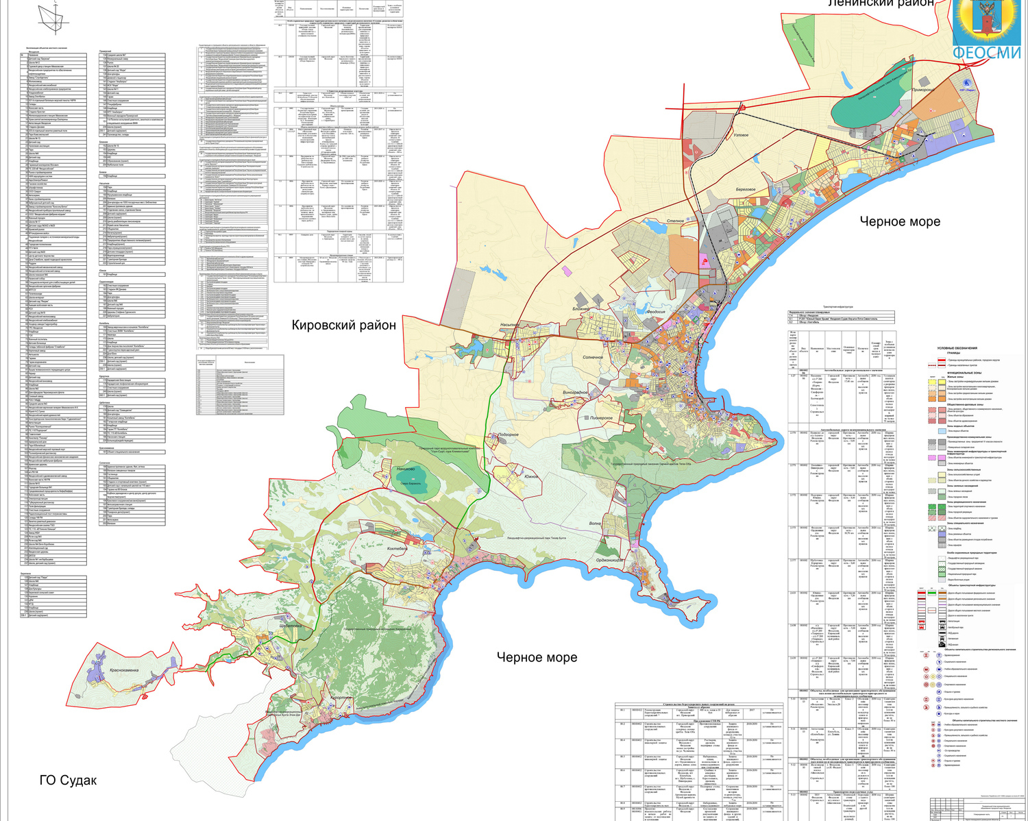 Карта градостроительного зонирования феодосия